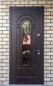 Дверь металлическая с МДФ панелью и стеклопакетом